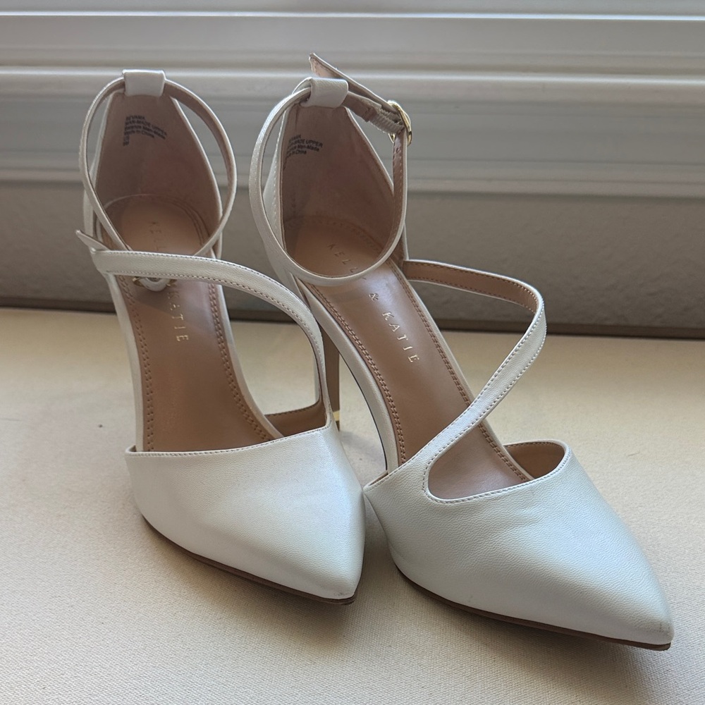 Kelly & Katie White Strappy Heels